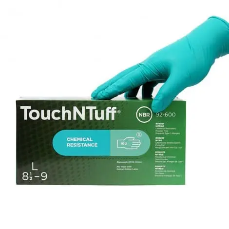 Ansell Touch N Tuff 92-600L Disposable Powder-Free 5 Mil Nitrile Gloves