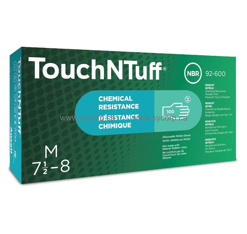 Ansell Touch N Tuff 92-600 M Disposable Powder-Free 5 Mil Nitrile Gloves