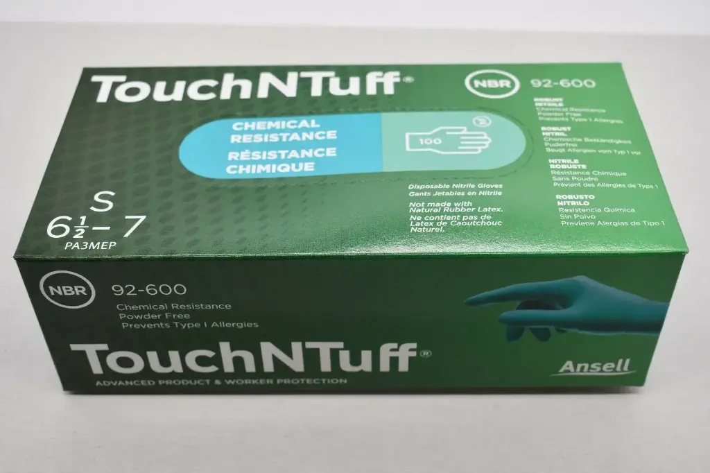 Ansell Touch N Tuff 92-600 S Disposable Powder-Free 5 Mil Nitrile Gloves 