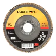 3M™ Cubitron™ II Flap Disc, 967A, T29, 60+, Y-weight, 5 in x 7/8 in